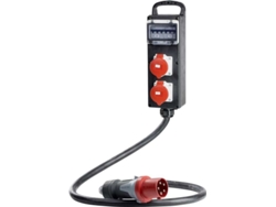 60806 Regleta de distribución de caucho macizo S 10 32 A 32 A 1 enchufe Cee 32 A, 5 pines 400 V Ip44 Como Schwabe (60806)
