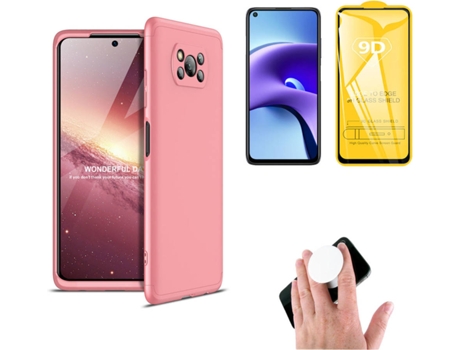 Carcasa, Protector y Popsocket Xiaomi Redmi Note 9T Slim armor 360º Rosa