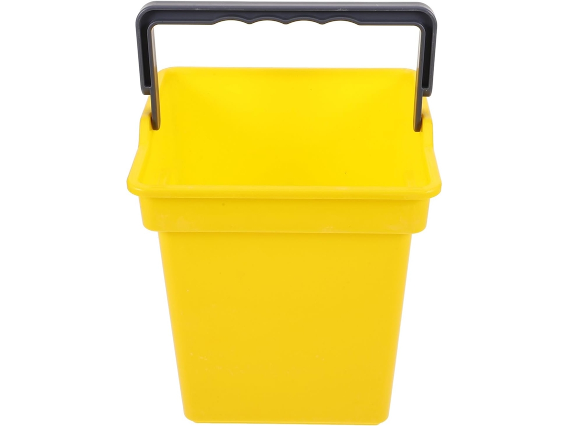 Cubo De Plástico Amarillo De 4 Litros Con Asa Práctica, Fácil De Limpiar.