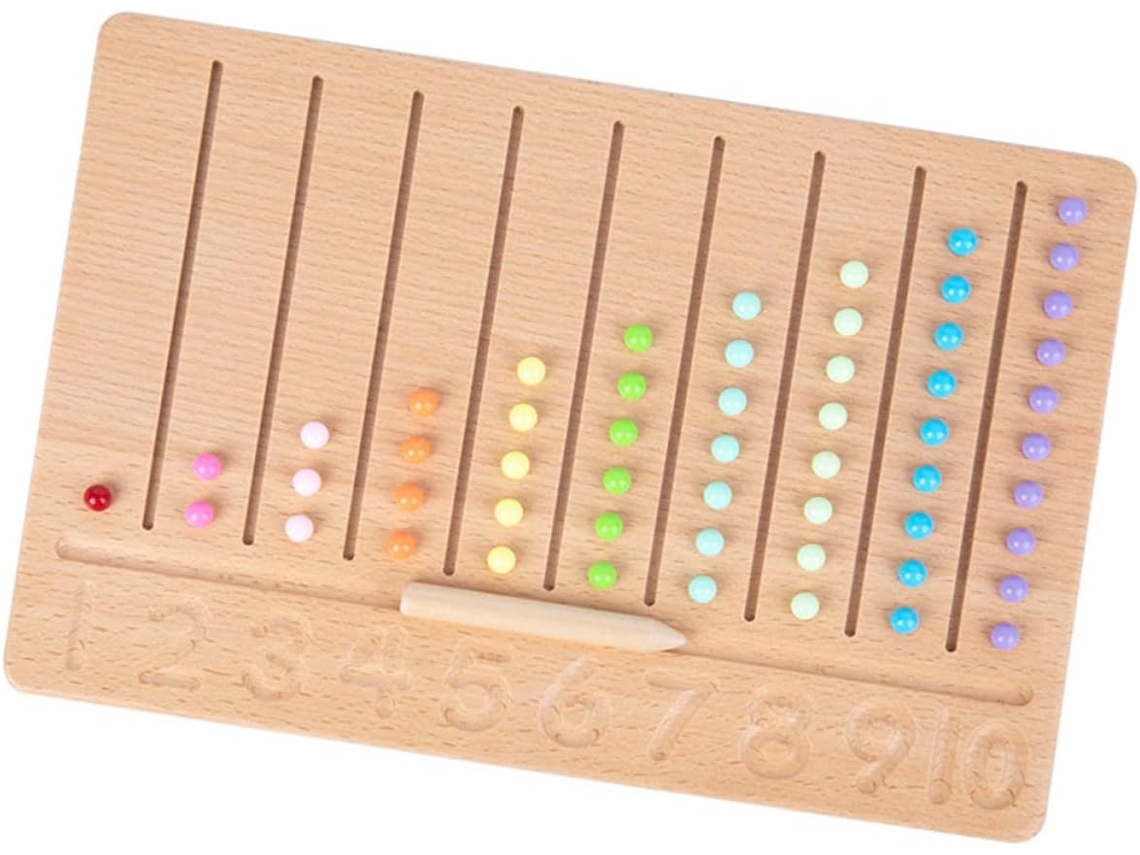 Tablero De Madera Para Contar, Juguete Montessori Para Desarrollar La Motricidad Fina