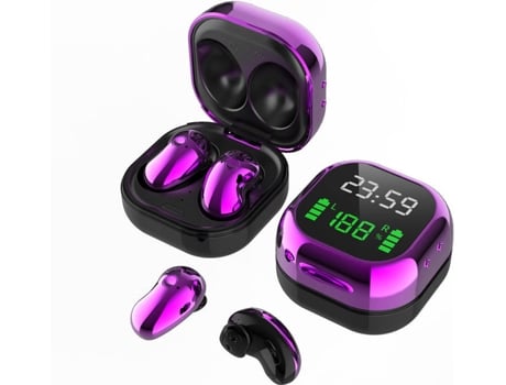 Auriculares Bluetooth True Wireless GETEK s6Plus (In Ear - Micrófono - Morado)