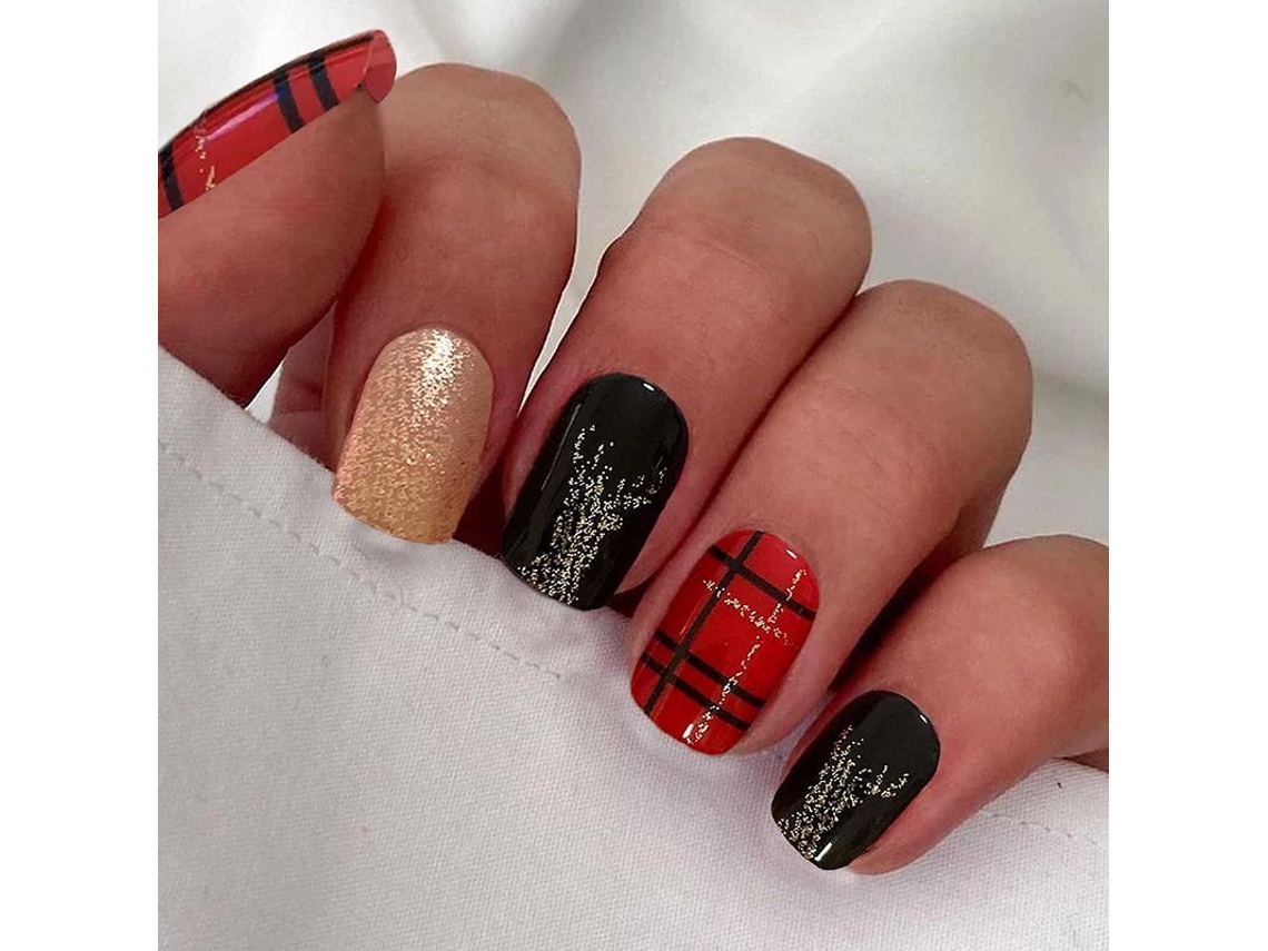 Uñas Postizas Acrílicas Decorativas Cuadradas Cortas Para Mujeres Y Niñas, 24 Unidades.