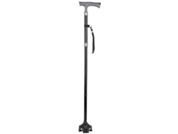Muleta plegable de aluminio con luz LED, mango antideslizante, ideal para personas mayores.