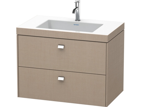 Lavabo para muebles DURAVIT Brioso c-bonded con subestructura de 80,0x48,0 cm 2 cajones incl. hueco para sifón y faldón sin rebosadero con banco