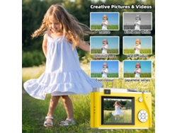 Mini cámara digital compacta 4k hd pantalla 32g 24 pulgadas amarilla cuich