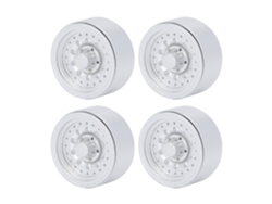 Juego De 4 Ruedas Beadlock Rc De Aleación De Aluminio De 1,9 Pulgadas Para Coches Rc A Escala 1/10 Axial Scx10 I Ii Iii, Color Plata.