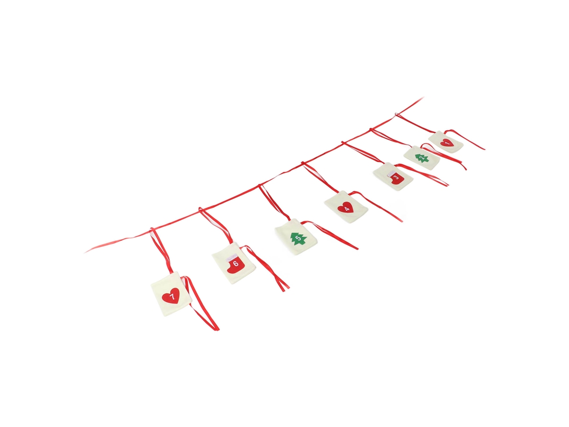 Calendario de Navidad: Cuenta atrás 1-7 Cintas Rojas