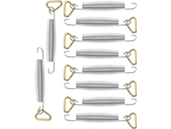 Paquete de 10 ganchos dobles con resorte, de 14 cm, de acero, para uso interior/exterior.