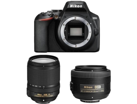 Kit Cámara Réflex NIKON D3500 Negro + AF-S 18-140MM F3.5-5.6G ED VR DX + AF-S 35MM F1.8G DX
