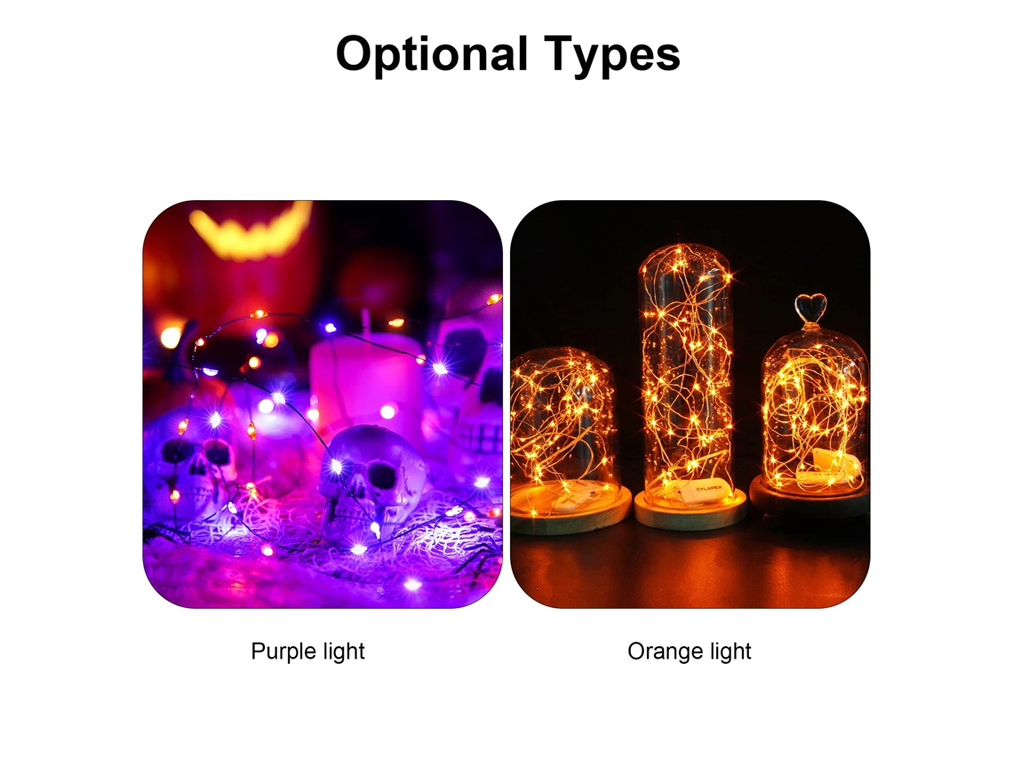 Rebe-luces De Cuerdas De 4m 40leds Fairy Flexible Ip42 Resistente Al Agua Operado Por 2 Pilas Aa Para Decoración Navideña Hogar Jardín Fiesta