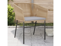 Sillas de jardín con cojines, 2 unidades, mimbre sintético marrón, Dkd Home Decor
