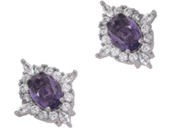 Brida De Cobre Con Circonitas - Diseño Elegante - Morado - Seguridad Para Quienes Se Desplazan A Diario