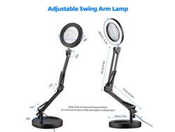 Lupa Con Luz Led Y Soporte, Aumento De 5x, Lente De Cristal, 3 Modos De Color, 10 Niveles De Brillo Para Reparaciones, Lectura, Taller Y Estudio.