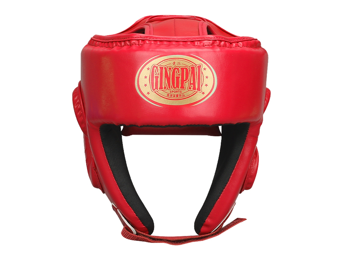 (rojo M) Casco De Boxeo, Protección De Barbilla Completamente Cerrada, Equipo De Protección Facial De Mono Para Muay Thai