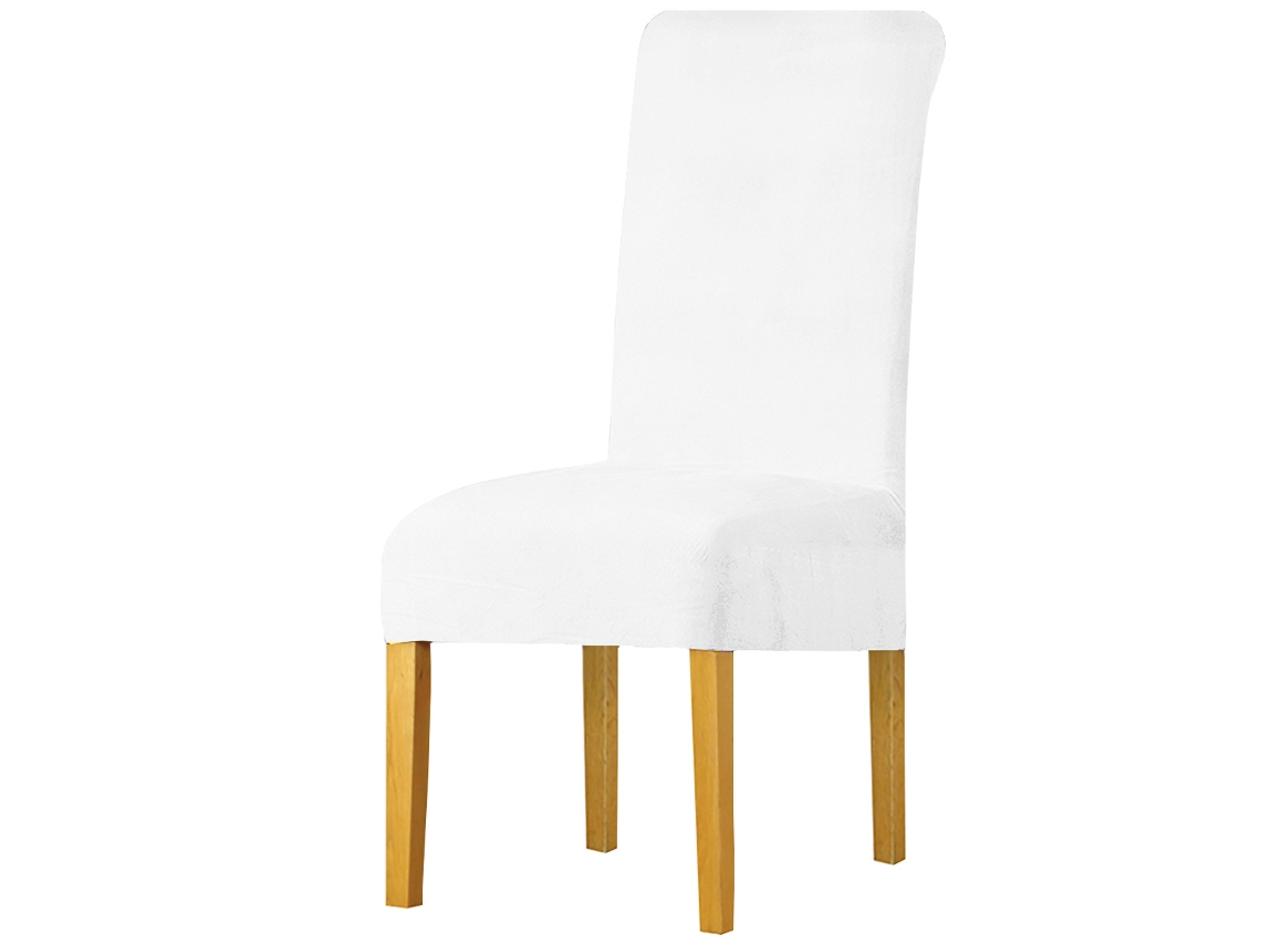 Funda para silla de comedor Siurn de terciopelo blanco (1 pieza)