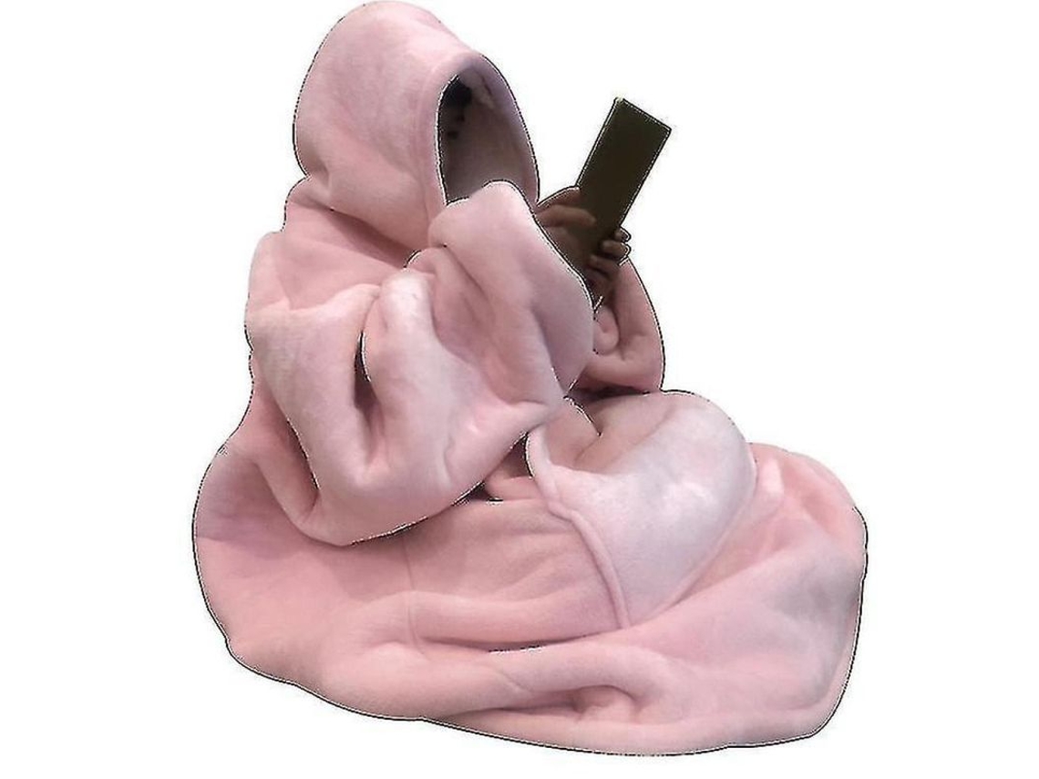 Rebe-manta Antifrio Con Mangas Flannel Suave Para Ver Tv Exterior Color Rosa