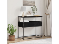 Mesa consola  Mesa auxiliar  Mesa auxiliar de roble negro (75 x 40 x 75 cm), madera de ingeniería y acero (WSD793215) Lovely Home