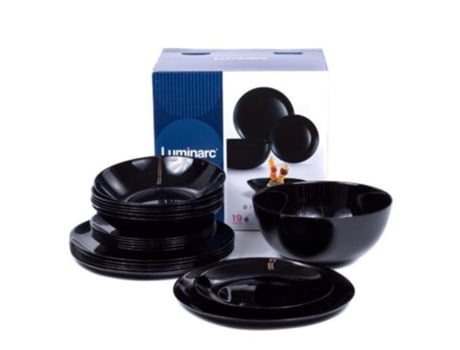 Vajilla diwali black negra 19 piezas
