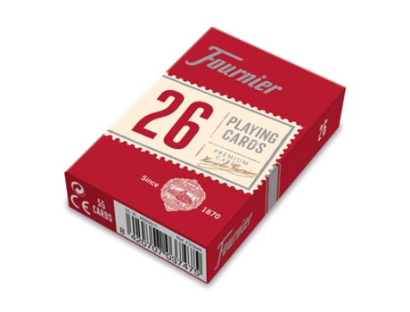 Baraja De Bridge FOURNIER Nº 26 De 55 Cartas FOURNIER Con 2 Índices Estándar. Rojas