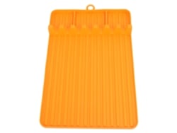 Alfombrilla de silicona para parrilla, resistente al calor, lavable, reutilizable, suave, flexible, de silicona, para asar a la parrilla, acampar, naranja, Co