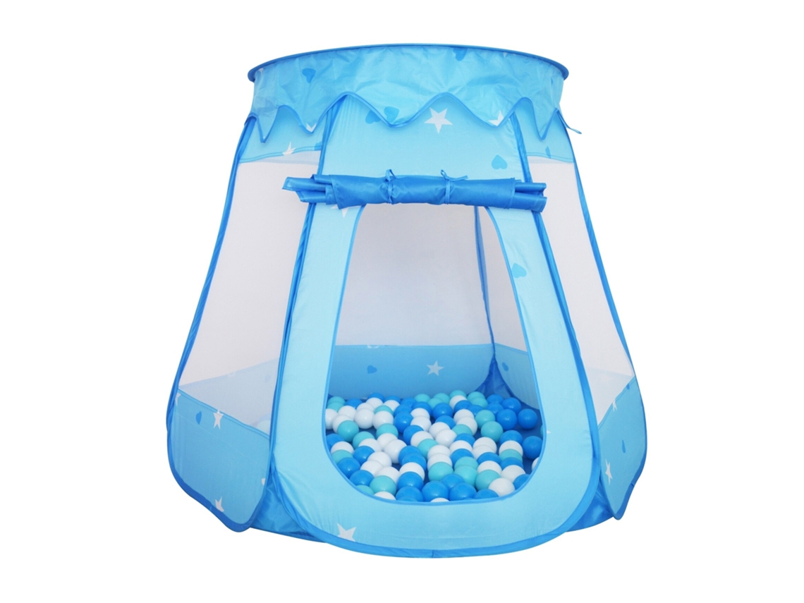 Piscina De Bolas Relaxdays Con 100 Bolas, 95 X 118 X 118 Cm, Piscina Pop-up, Ideal Para Niños, Azul