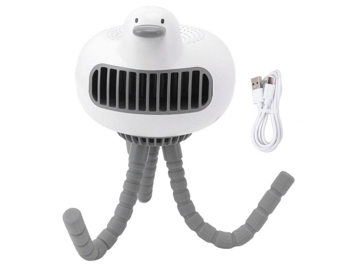 Ventilador Portátil Para Cochecito Con Clip, Bajo Nivel De Ruido, Batería De 3600 Mah, Rotación De 130 Grados, Blanco.