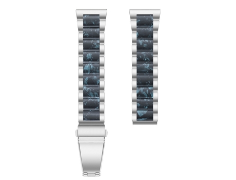 Correa de Reloj Inteligente para Huawei Watch 3/3 Pro/Garmin Venu 2 22 mm Universal Tres Acero Inoxidable + Cuentas de Resina (Plata + Pintura)