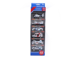 Brinquedo De Carro De Liga 1:64 Ambulância Modelo Simulação Para Crianças 6pcs