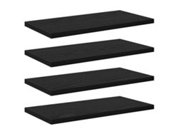 Tablero De Estantería | Estante 4 Uds Negro 40 X 20 X 1,5 Cm