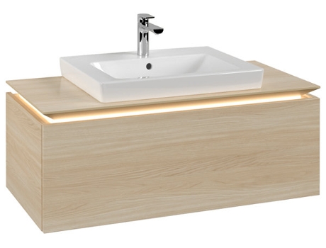 Villeroy &amp Boch Legato Vanity unit B680 1000x380x500mm centrada en el lavabo iluminación LED