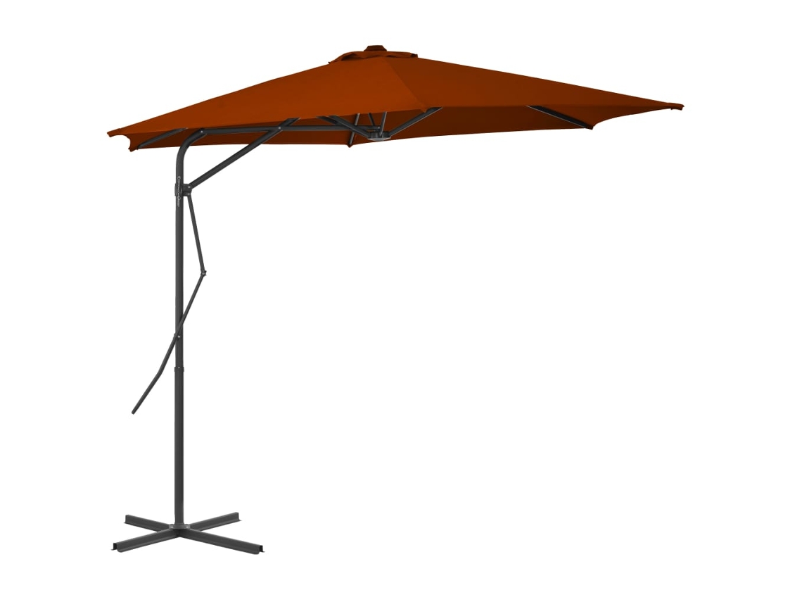 Maison Exclusive - Sombrilla De Jardín Con Palo De Acero Terracota 300x230 Cm