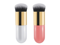 2 Brochas Para Base De Maquillaje, Brochas De Maquillaje Gruesas, Ideales Para Difuminar Líquidos, Cremas O Polvos - Perfectas