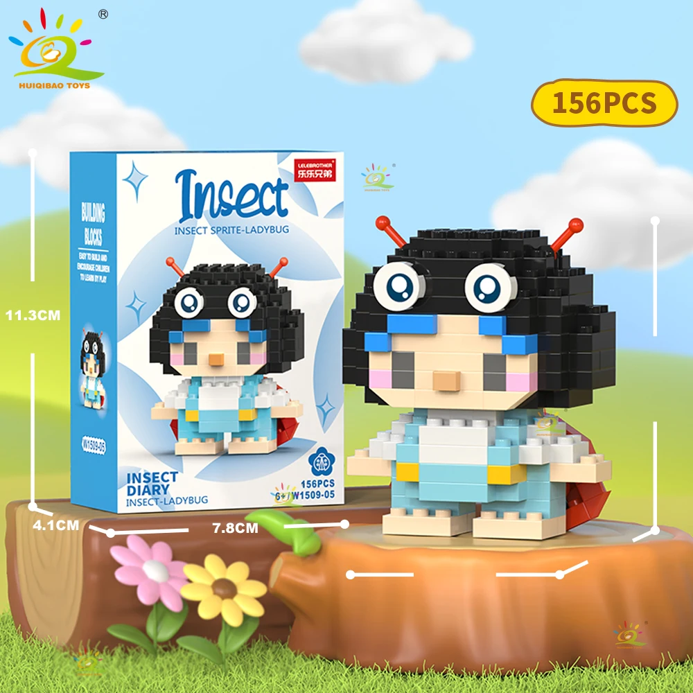 Adorables insectos en miniatura hechos con bloques de construcción.