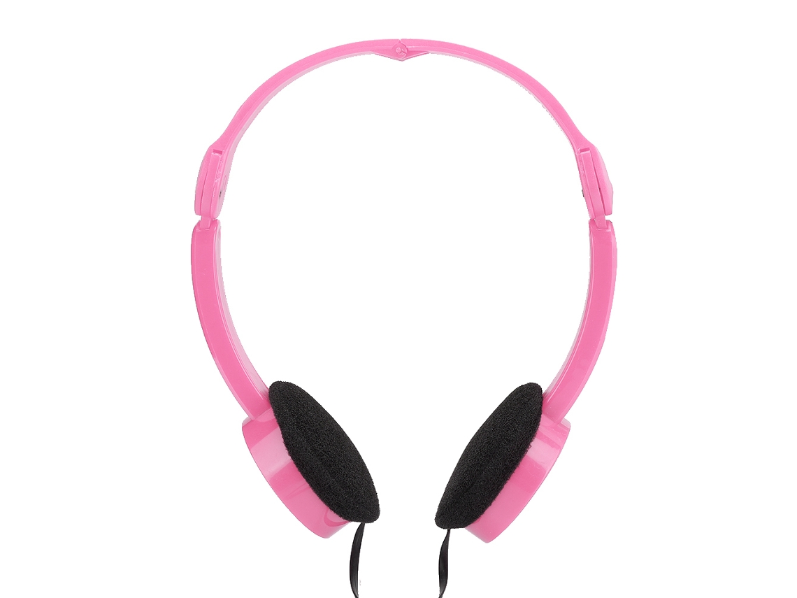 Auriculares Estéreo Con Micrófono Plegable Para Niños, Cable Antienredos, Para Smartphones Y Tablets, Color Rosa.