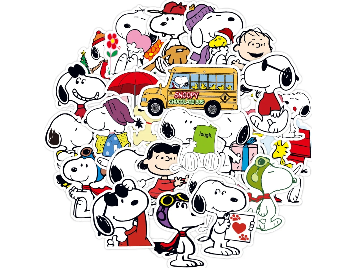 50 pegatinas de Snoopy, pegatinas de graffiti impermeables, juguetes para niños