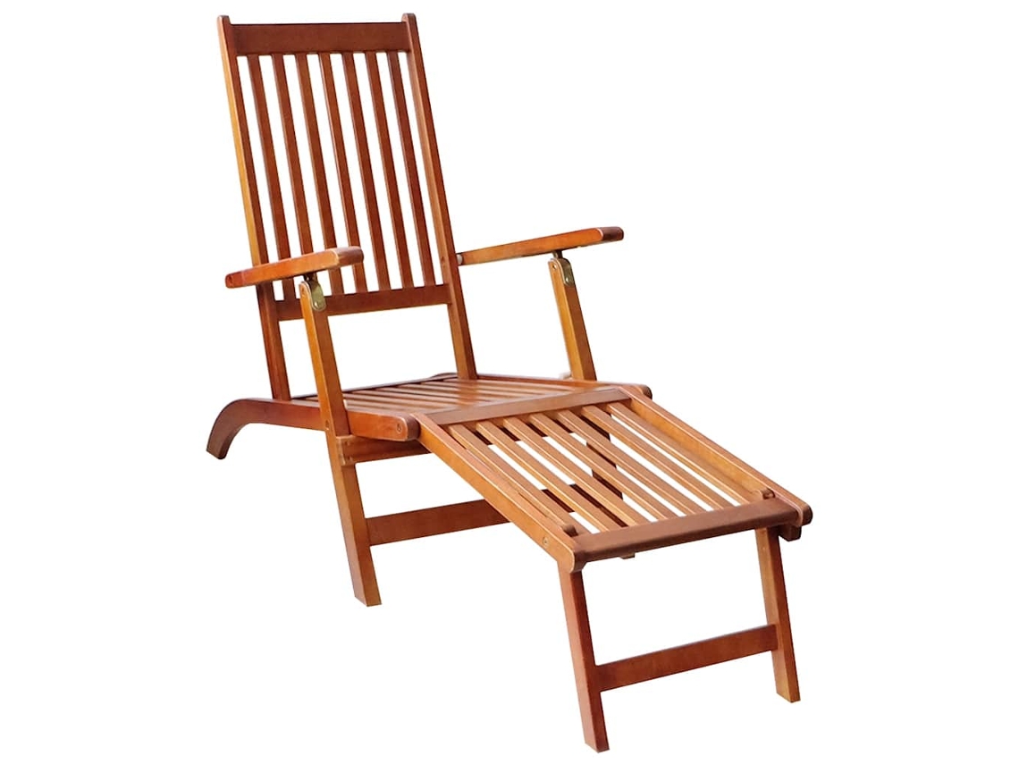 Maison Exclusive - Tumbona De Jardín Con Reposapiés Y Cojín Madera Maciza Acacia