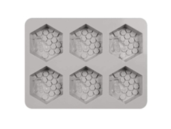 Molde de jabón en forma de abeja JEIIBRZUI con 6 cavidades de color gris