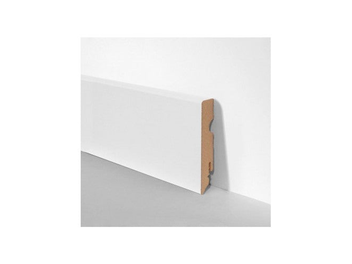 Zócalo ETERNAL PARQUET Cuadrado en Fibra de Madera Compacta 80X15 Blanco