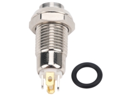 Pulsador Momentáneo De 8 Mm Con Luz Azul, 3 V, Resistente Al Agua Ip65, Acero Inoxidable.