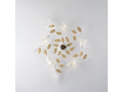 Cesto - Plafón Shabby De Hierro Lacado Blanco 5 Luces Al.17 - Ø80 - Bl274-pl5-bco