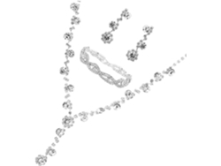 Té, Para Fiestas, Para Cumpleaños, Pendientes De Diamantes De Imitación Para Mujer, Collar Y Pulsera De Moda Para Bodas Y Cumpleaños.