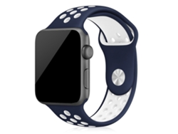 Correa deportiva de silicona compatible con Apple Watch de 38/40/41 mm. Talla S/M. 20 x 2 x 0,2 cm. Color: Azul.