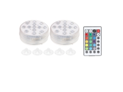 Bj-2 Peças De Lâmpada Submersível Para Piscina Ip68 16 Cores Rgb Com Iman Luz Subaquática Para Aquário Fonte Estanque