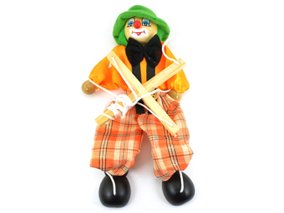 Divertido Y Colorido Títere De Payaso De Madera Con Cuerda, Juguete Ideal Para Niños.