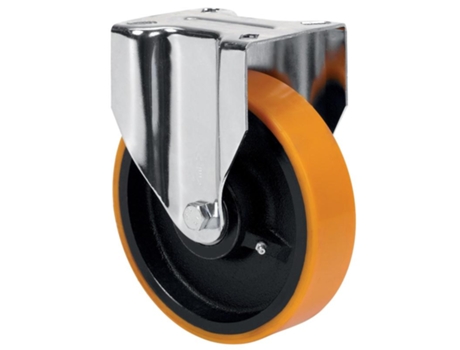 Rueda fija 4mm 17zvr150-hub hierro-poliur.naranja eje bolas ALEX