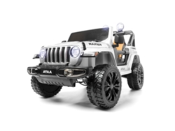 Vehículo eléctrico infantil Ataa Raider 4x4 de 12 V con cuatro motores, pintura metalizada y luces LED blancas.