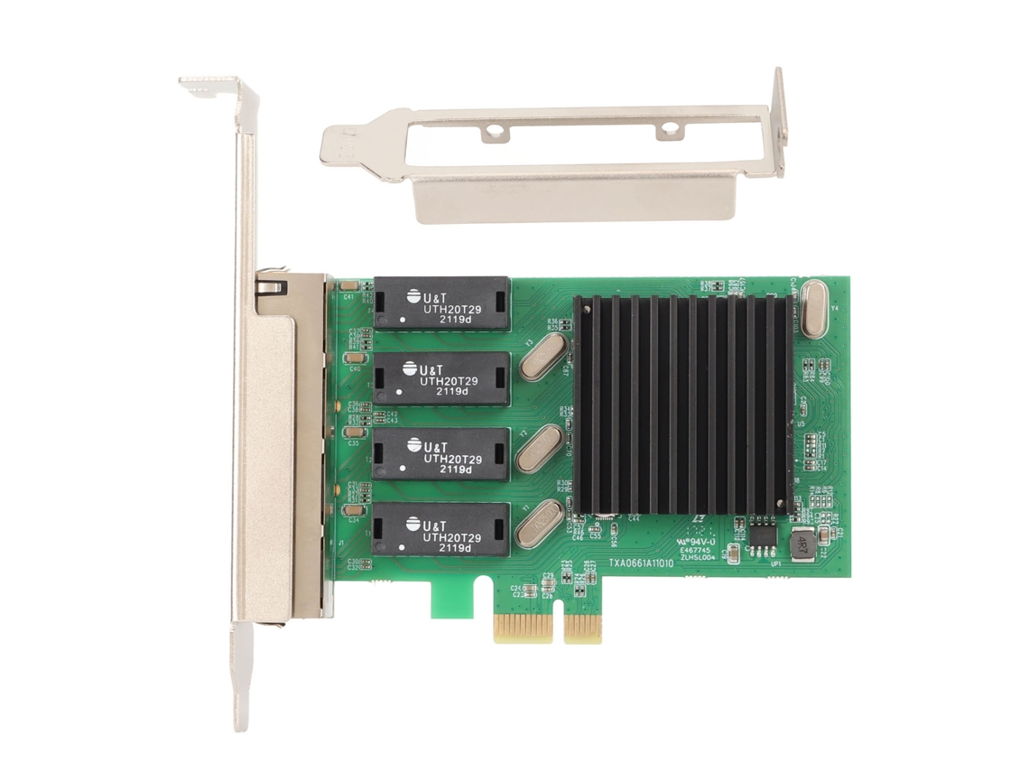 Placa De Rede Pcie Com 4 Portas 1000mbps Cartão Ethernet Gigabit Rtl8111h Para Servidor E Computador Desktop