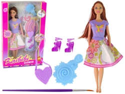 Vestido para pintar de pelo largo para muñeca B.active