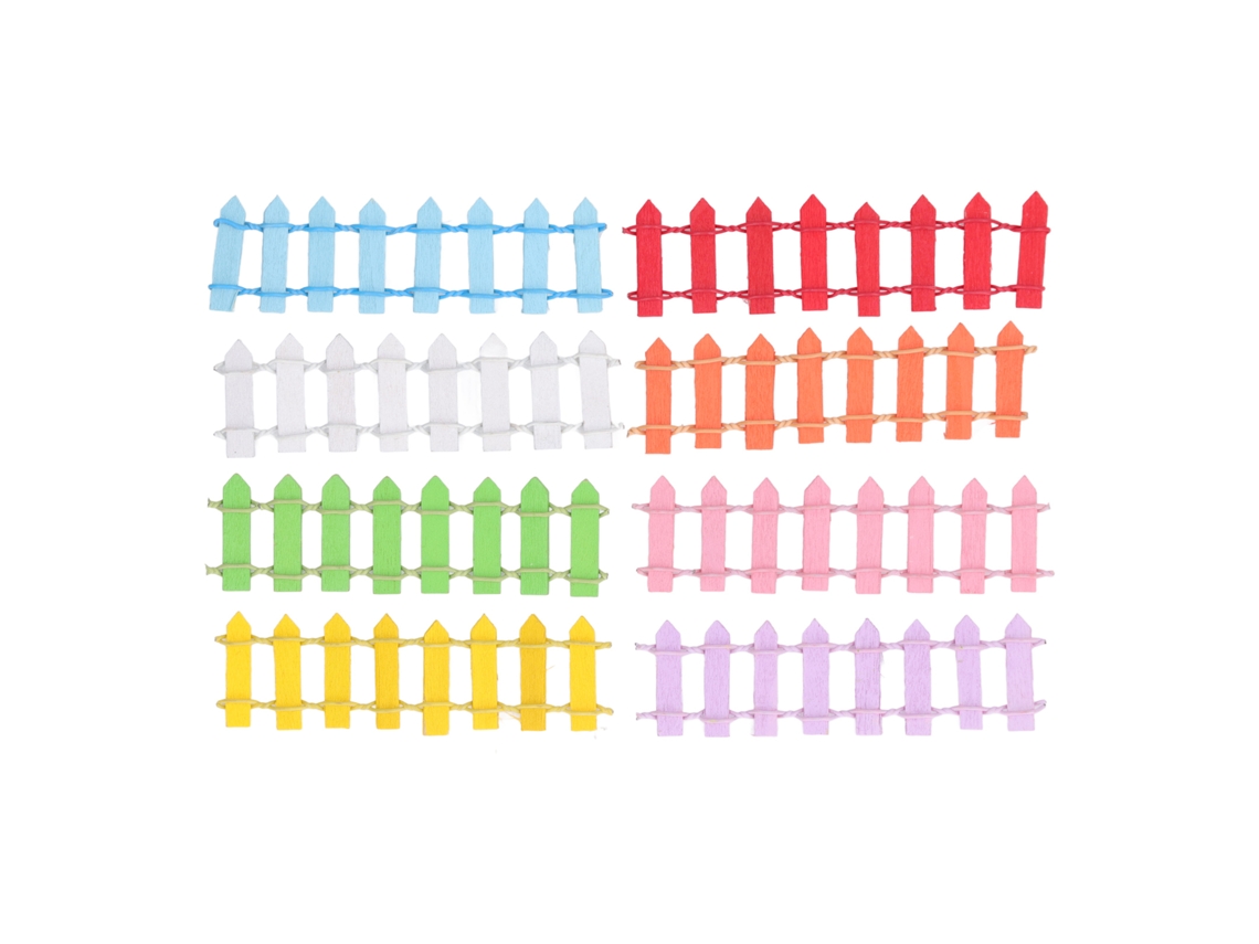 8pcs Cerca Jardim Miniatura 1:12 Madeira Durável Cores Vibrantes Para Casinha De Bonecas Diy