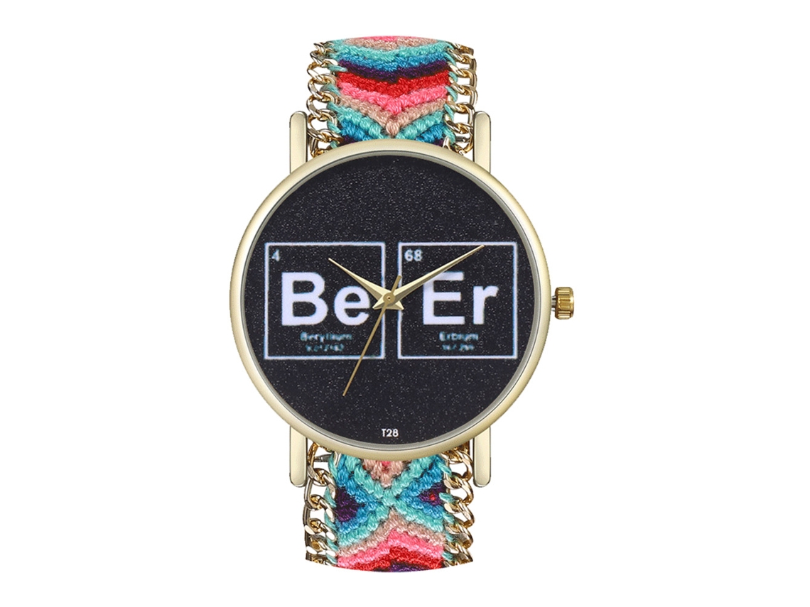 Reloj De Pulsera Unisex De Cuarzo Moderno Y Elegante Con Correa De Hilo De Lana - Regalo